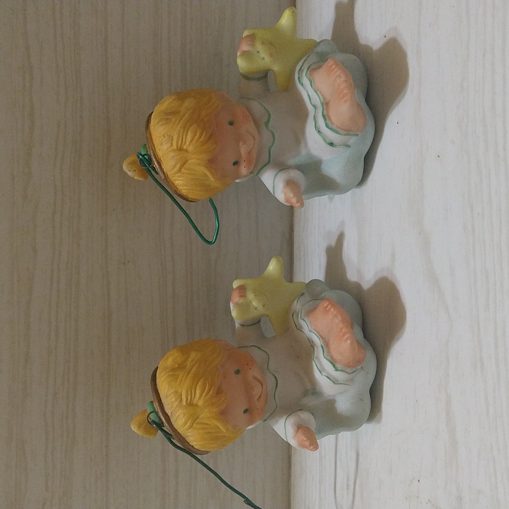 Vintage 1984 Christmas Ornament Hallmark KatyBeth Angel On Cloud